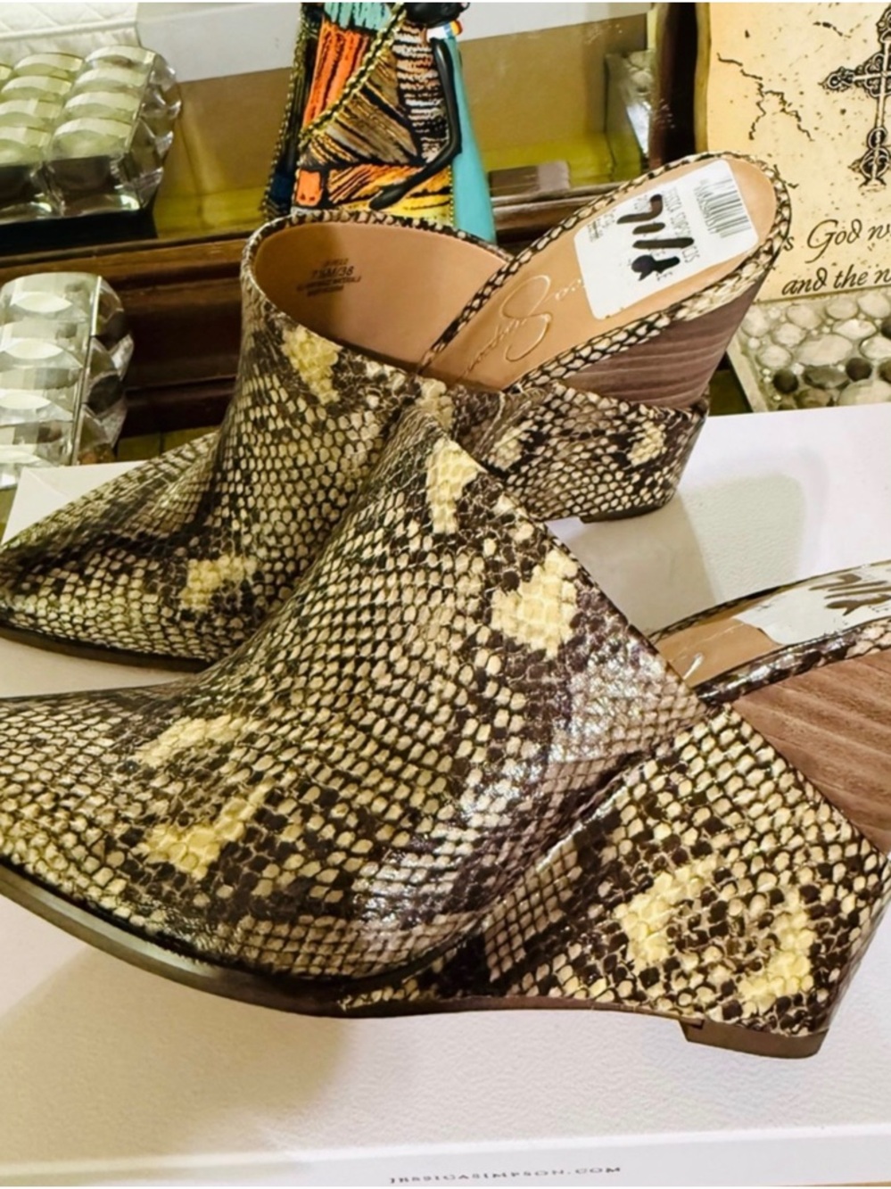 Jessica Simpson Snake-Print Pointed Toe Mule - Women